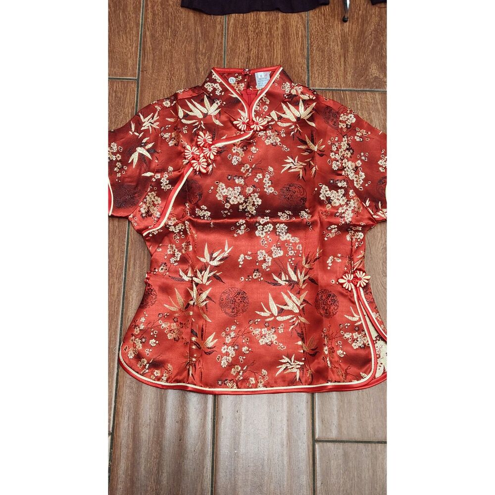 Tang Yi | Tops | Chinese cheongsam Traditional Silk Red Dragon Top sz M